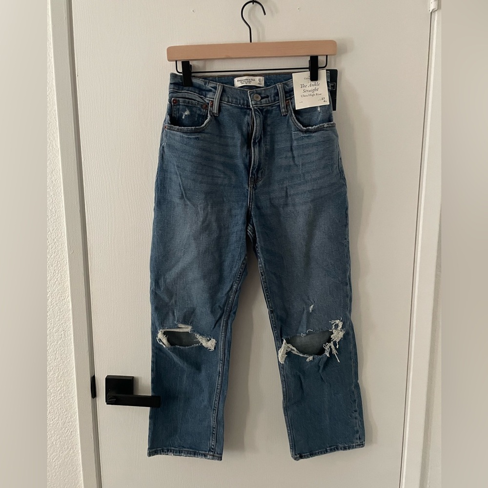 Abercrombie & Fitch Ankle Straight Ultra High Rise Jeans - Curve Love 27S NWT